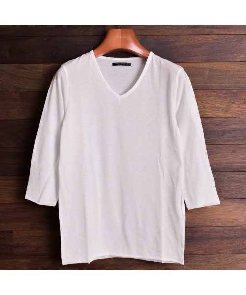 Bling Leads(ブリングリーズ)の「【Bling Leads】アンサンブルVネック7分袖Tシャツ(Tシャツ/カットソー・メンズ・ホワイト・X-LARGE/MEDIUM/LARGE)」の6枚目の写真
