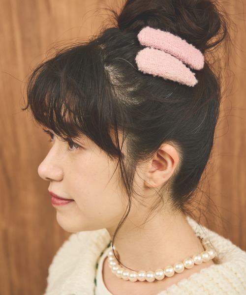 MERLOT(メルロー)の「ツイードライクヘアピン(ヘアピン・レディース・ホワイト/グリーン/ピンク・FREE)」の6枚目の写真