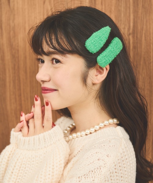 MERLOT(メルロー)の「ツイードライクヘアピン(ヘアピン・レディース・ホワイト/グリーン/ピンク・FREE)」の9枚目の写真
