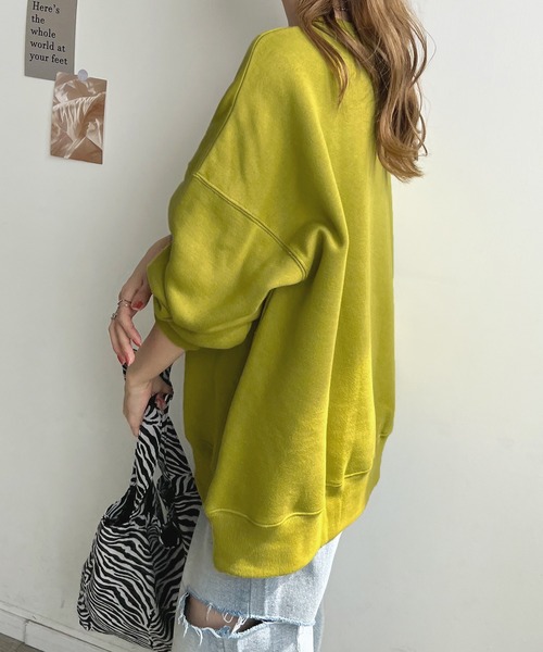 Futier land(フューティアランド)の「裏起毛ウェーブロゴ厚盛刺繍BIGプルオーバー(スウェット・レディース・アイボリー/ブラック/グリーン系その他/ブルーグレー・FREE)」の19枚目の写真