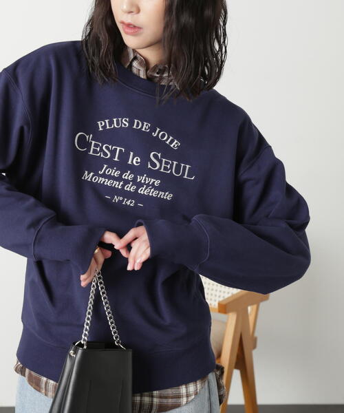 FREE'S MART（フリーズマート）の「◆ミドル丈ロゴスウェット（スウェット・レディース・ネイビー/ピンク/ホワイト系その他・FREE）」の2枚目の写真