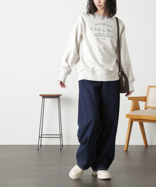 FREE'S MART（フリーズマート）の「◆ミドル丈ロゴスウェット（スウェット・レディース・ネイビー/ピンク/ホワイト系その他・FREE）」の8枚目の写真