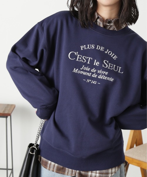 FREE'S MART（フリーズマート）の「◆ミドル丈ロゴスウェット（スウェット・レディース・ネイビー/ピンク/ホワイト系その他・FREE）」の12枚目の写真