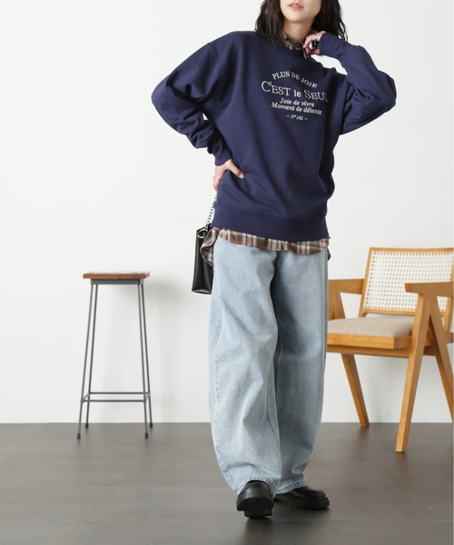 FREE'S MART（フリーズマート）の「◆ミドル丈ロゴスウェット（スウェット・レディース・ネイビー/ピンク/ホワイト系その他・FREE）」の15枚目の写真