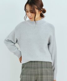 grove | ふんわりやわらか!フラッフィーコットンブレンドハイネックプルオーバー(ニット/セーター)