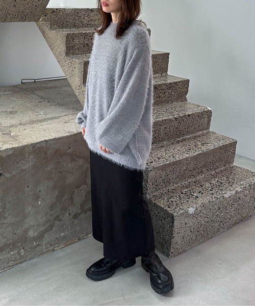 feepur(フェピュール)の「【ハンドウォッシャブル】ラメシャギールーズニット(ニット/セーター・レディース・ブラック/グレー/オフホワイト・MEDIUM)」の17枚目の写真