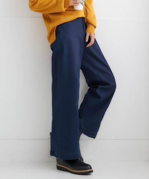 nissen（ニッセン）の「【あったか裏起毛】ストレッチゆるフィットワイドパンツ（チノパンツ・レディース・ボルドー/ベージュ/チャコール/ブラック系1/ネイビー系2/ネイビー系1/ブラック・LL/3L/S/L/M）」の6枚目の写真