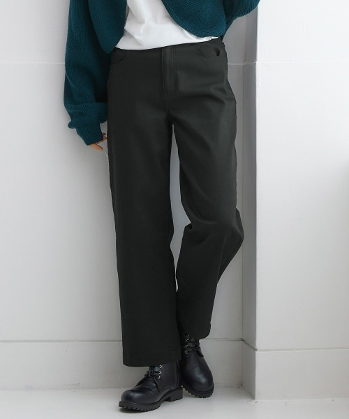 nissen（ニッセン）の「【あったか裏起毛】ストレッチゆるフィットワイドパンツ（チノパンツ・レディース・ボルドー/ベージュ/チャコール/ブラック系1/ネイビー系2/ネイビー系1/ブラック・LL/3L/S/L/M）」の2枚目の写真