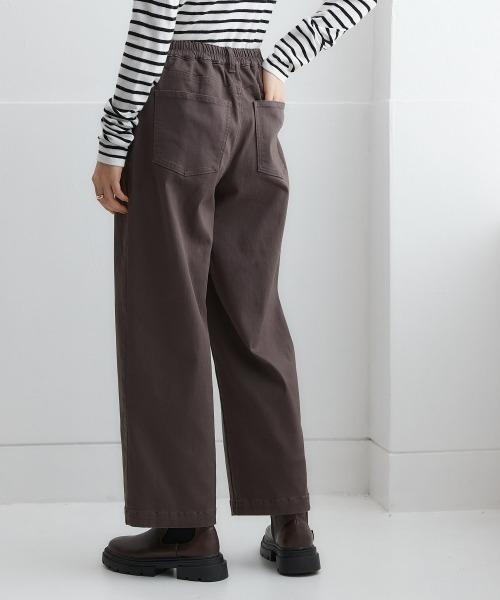 nissen（ニッセン）の「【あったか裏起毛】ストレッチゆるフィットワイドパンツ（チノパンツ・レディース・ボルドー/ベージュ/チャコール/ブラック系1/ネイビー系2/ネイビー系1/ブラック・LL/3L/S/L/M）」の16枚目の写真