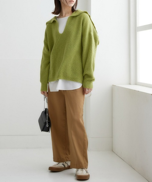 nissen（ニッセン）の「【あったか裏起毛】ストレッチゆるフィットワイドパンツ（チノパンツ・レディース・ボルドー/ベージュ/チャコール/ブラック系1/ネイビー系2/ネイビー系1/ブラック・LL/3L/S/L/M）」の18枚目の写真