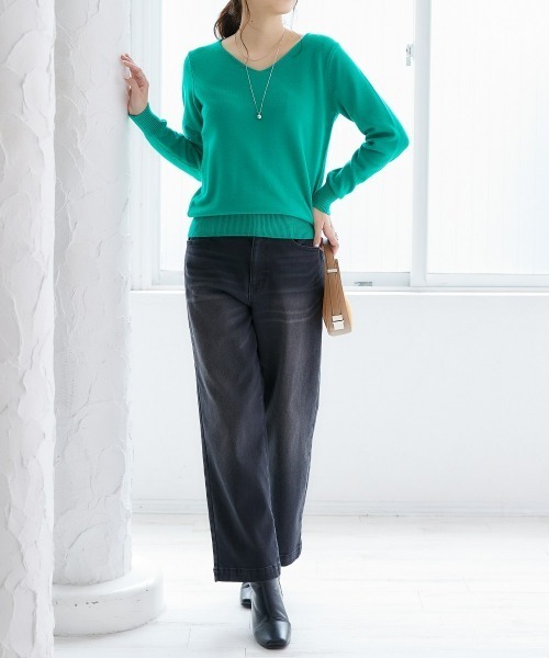 nissen（ニッセン）の「【あったか裏起毛】ストレッチゆるフィットワイドパンツ（チノパンツ・レディース・ボルドー/ベージュ/チャコール/ブラック系1/ネイビー系2/ネイビー系1/ブラック・LL/3L/S/L/M）」の13枚目の写真