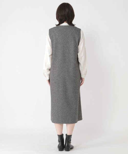 studio CLIP（スタディオクリップ）の「ダブルポケットジャンスカ（ジャンパースカート・レディース・チャコール/ベージュ/ブラウン・ﾌﾘｰ(L)/FREE/PF）」の10枚目の写真