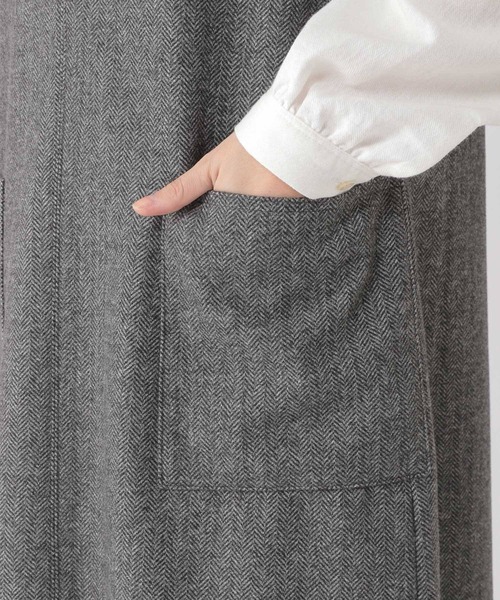 studio CLIP（スタディオクリップ）の「ダブルポケットジャンスカ（ジャンパースカート・レディース・チャコール/ベージュ/ブラウン・ﾌﾘｰ(L)/FREE/PF）」の13枚目の写真