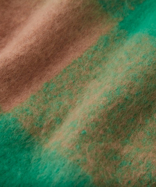 CIAOPANIC TYPY（チャオパニックティピー）の「洗える静電気防止フリンジマフラー《チェック》（マフラー・メンズ・グリーン/ブルー・ONE SIZE）」の10枚目の写真