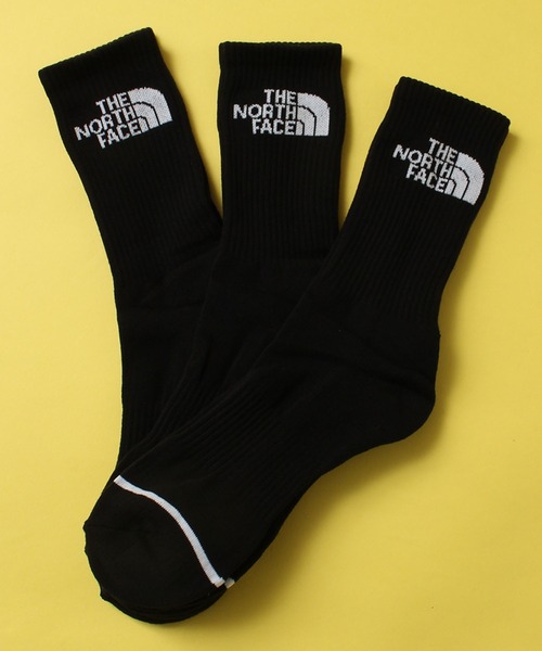 THE NORTH FACE（ザノースフェイス）の「【THE NORTH FACE/ザノースフェイス】ワンポイントロゴ ミッドソックス/靴下(3足セット)（ソックス/靴下・メンズ・ブラック/ホワイト・M/L）」の2枚目の写真