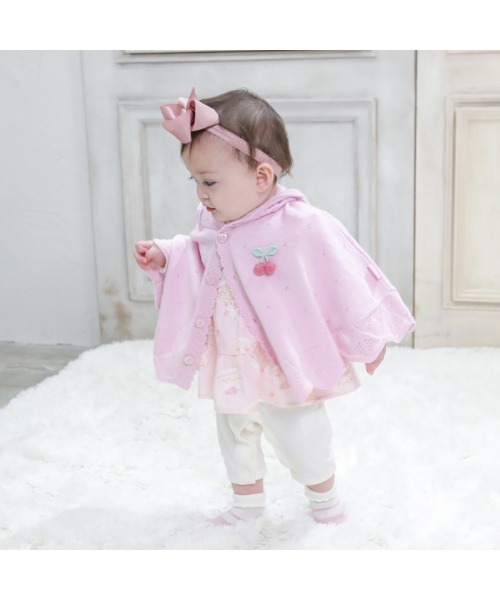 coeur a coeur（クーラクール）の「coeur a coeur うさみみケープ（その他アウター・キッズ・アイボリー/ピンク・70-80cm）」の3枚目の写真