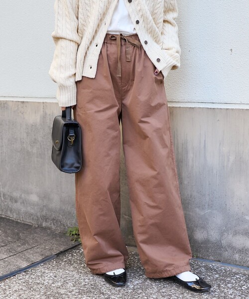 FREAK'S STORE（フリークスストア）の「ミリタリー リボン パンツ/ イージーパンツ（カーゴパンツ・レディース・オリーブ/ブラウン/ブラック・ﾌﾘ-）」の3枚目の写真