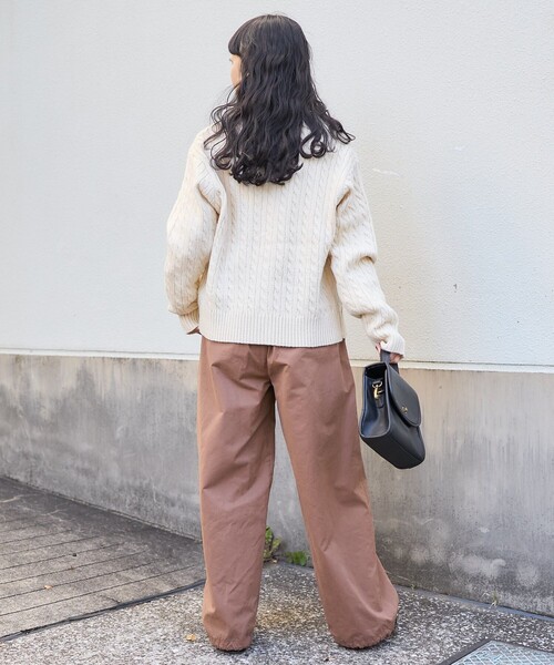 FREAK'S STORE（フリークスストア）の「ミリタリー リボン パンツ/ イージーパンツ（カーゴパンツ・レディース・オリーブ/ブラウン/ブラック・ﾌﾘ-）」の12枚目の写真