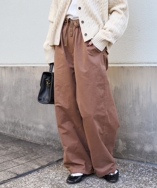 FREAK'S STORE（フリークスストア）の「ミリタリー リボン パンツ/ イージーパンツ（カーゴパンツ・レディース・オリーブ/ブラウン/ブラック・ﾌﾘ-）」の14枚目の写真