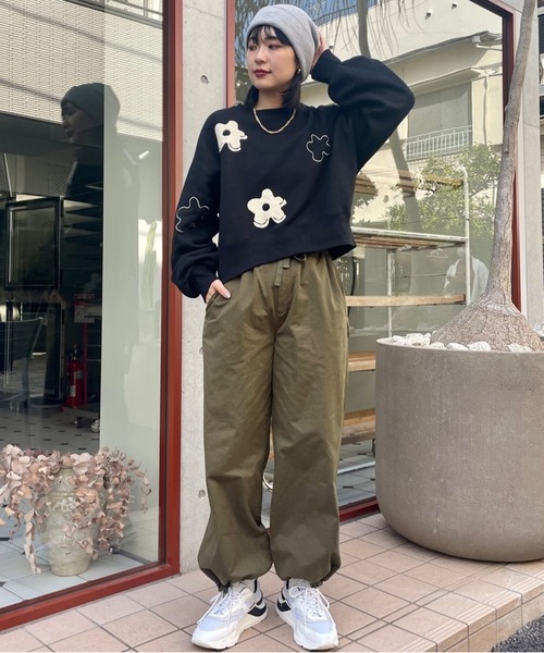 FREAK'S STORE（フリークスストア）の「ミリタリー リボン パンツ/ イージーパンツ（カーゴパンツ・レディース・オリーブ/ブラウン/ブラック・ﾌﾘ-）」の4枚目の写真