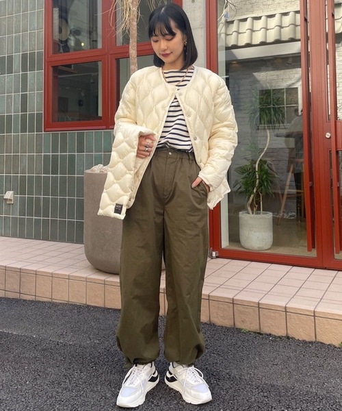 FREAK'S STORE（フリークスストア）の「ミリタリー リボン パンツ/ イージーパンツ（カーゴパンツ・レディース・オリーブ/ブラウン/ブラック・ﾌﾘ-）」の5枚目の写真