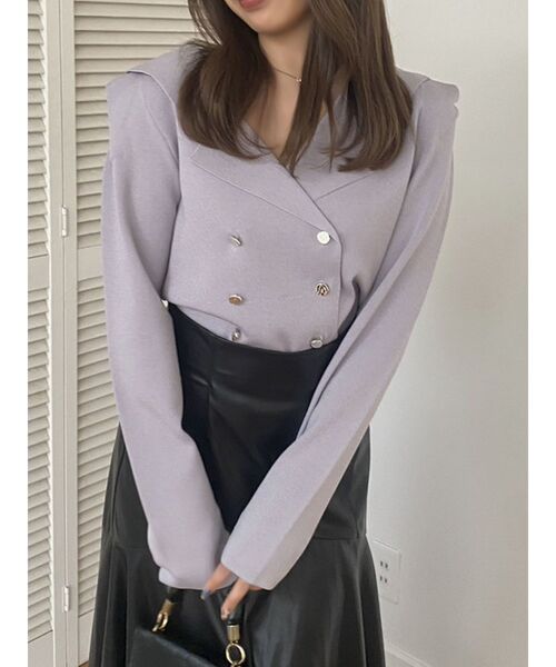 dazzlin(ダズリン)の「フェイクレザーエレガントナロースカート(スカート・レディース・ブラック/ベージュ・SMALL/MEDIUM)」の8枚目の写真