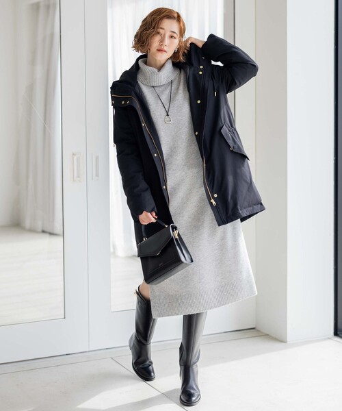 23区(ニジュウサンク)の「【洗える】ウールカシミヤ タートルネック ニットワンピース(ワンピース・レディース・ベージュ系/ブラック系/ライトグレー系・38)」の5枚目の写真