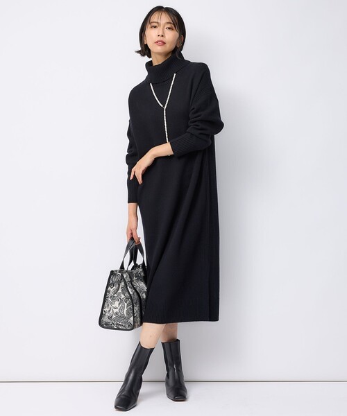 23区(ニジュウサンク)の「【洗える】ウールカシミヤ タートルネック ニットワンピース(ワンピース・レディース・ベージュ系/ブラック系/ライトグレー系・38)」の13枚目の写真