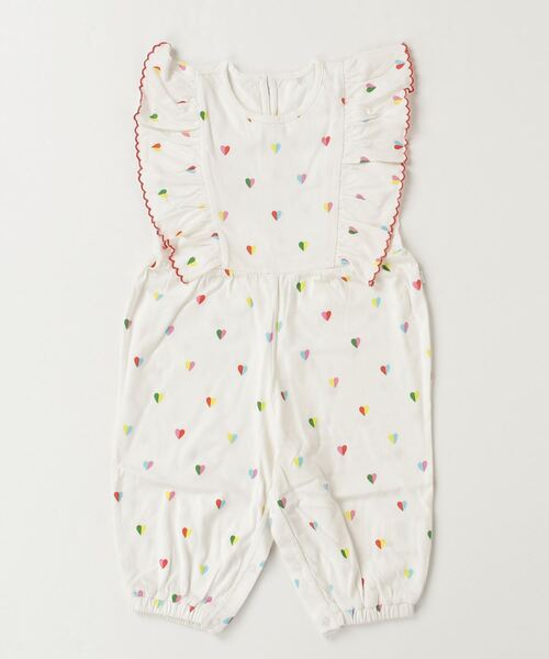 STELLA McCARTNEY(ステラマッカートニー)の「STELLA McCARTNEY (ステラマッカートニー) Baby ハートプリントノースリーブロンパース(ロンパース・キッズ・アイボリー・24M/18M)」の3枚目の写真