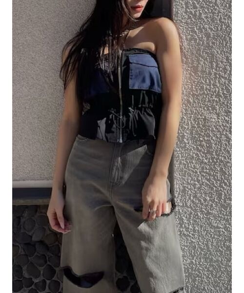 新品未使用)イエナ　デザインハイウエストパンツ IENA（イエナ）の「デザインハイウエストパンツ（スラックス