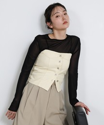 select MOCA（セレクトモカ）の「デニムチューブビスチェ（チューブトップ）」