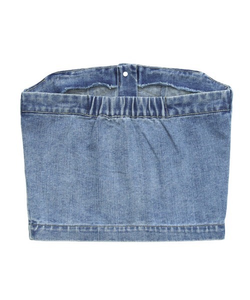 select MOCA（セレクトモカ）の「デニムチューブビスチェ（チューブトップ・レディース・インディゴブルー/ライトインディゴブルー/ブラック/ナチュラル・FREE）」の8枚目の写真