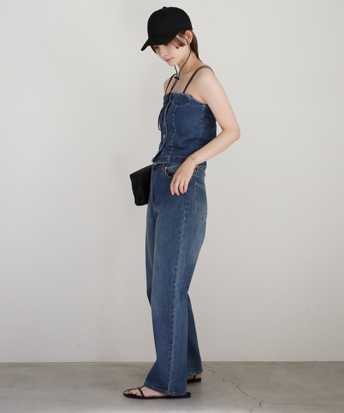 select MOCA（セレクトモカ）の「デニムチューブビスチェ（チューブトップ・レディース・インディゴブルー/ライトインディゴブルー/ブラック/ナチュラル・FREE）」の10枚目の写真