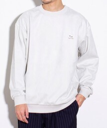 GLOSTER | 【GLOSTER/グロスター】フレンチブルドッグ刺繍 スエードダンボール 裏起毛クルースウェット(スウェット)