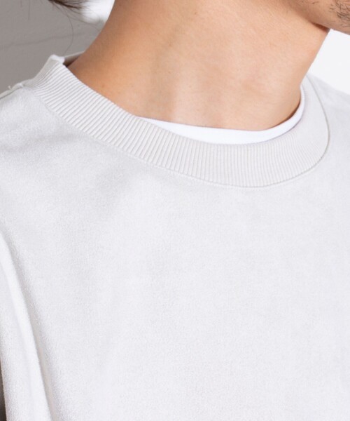 GLOSTER（グロスター）の「【GLOSTER/グロスター】フレンチブルドッグ刺繍 スエードダンボール 裏起毛クルースウェット（スウェット・メンズ・サックスブルー/ライトベージュ/キナリ・S/M/L）」の11枚目の写真