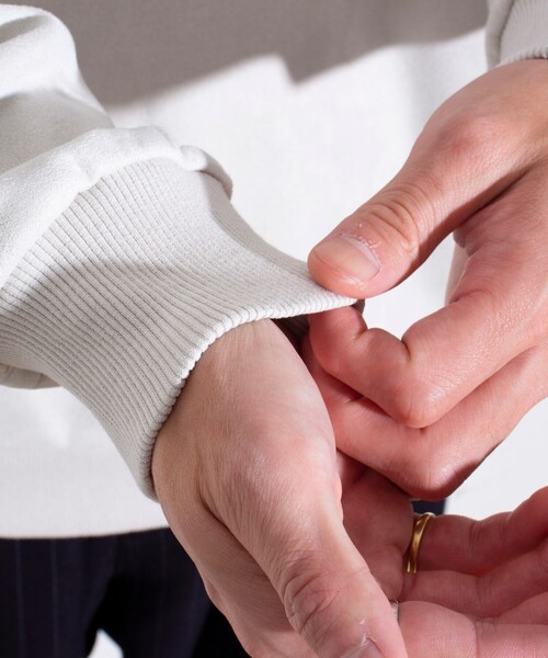 GLOSTER（グロスター）の「【GLOSTER/グロスター】フレンチブルドッグ刺繍 スエードダンボール 裏起毛クルースウェット（スウェット・メンズ・サックスブルー/ライトベージュ/キナリ・S/M/L）」の13枚目の写真