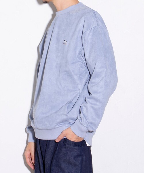 GLOSTER（グロスター）の「【GLOSTER/グロスター】フレンチブルドッグ刺繍 スエードダンボール 裏起毛クルースウェット（スウェット・メンズ・サックスブルー/ライトベージュ/キナリ・S/M/L）」の21枚目の写真