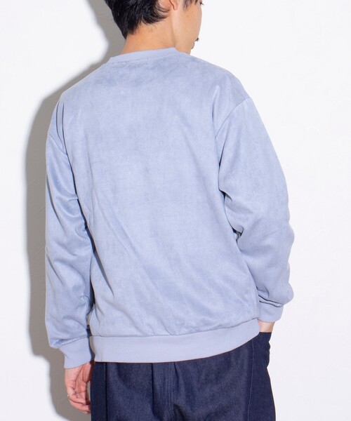 GLOSTER（グロスター）の「【GLOSTER/グロスター】フレンチブルドッグ刺繍 スエードダンボール 裏起毛クルースウェット（スウェット・メンズ・サックスブルー/ライトベージュ/キナリ・S/M/L）」の22枚目の写真