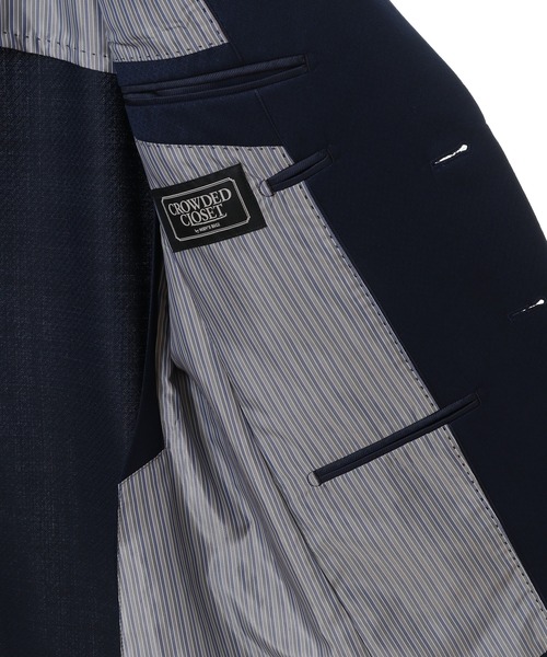 CROWDED CLOSET（クラウデッドクローゼット）の「ウールポリエステルマイクロドビー小紋柄スーツセットアップ（同素材ベストあり）（セットアップ・メンズ・ネイビー/グレー・02/03/04/01）」の12枚目の写真
