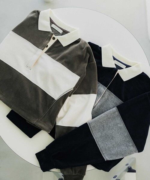 PUBLIC TOKYO（パブリックトウキョウ）の「ベロアクロップドラガーシャツ（Tシャツ/カットソー・レディース・カーキ/ネイビー・FREE）」の22枚目の写真