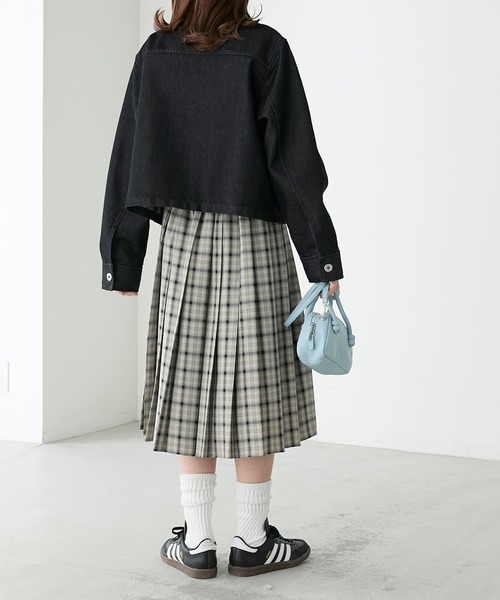 BONLECILL(ボンルシール)の「タータンチェックミディ丈プリーツスカート(スカート・レディース・ブラック/ベージュ×ブラック/ベージュ/イエロー/グリーン/ベージュ系1・FREE)」の21枚目の写真