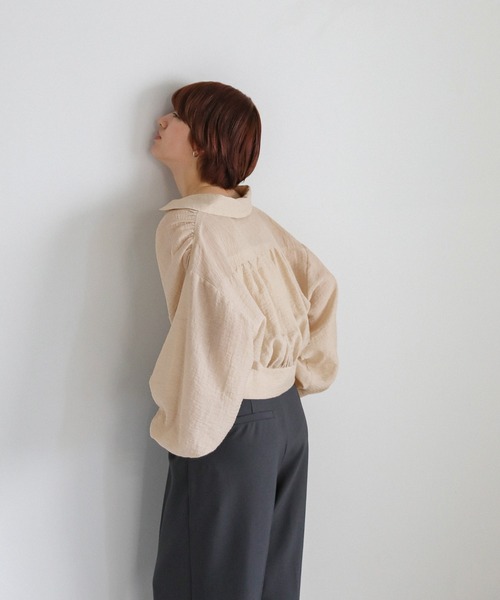 ZOZO限定】リネンライクシアーフロントジップショートシャツ