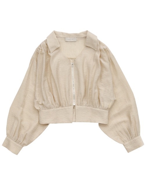 ZOZO限定】リネンライクシアーフロントジップショートシャツ