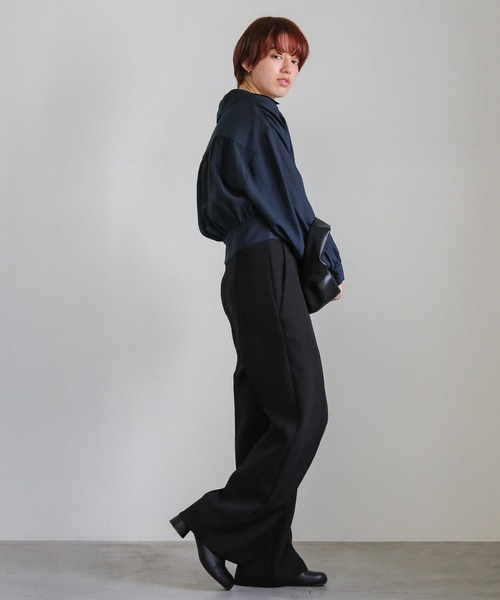 select MOCA(セレクトモカ)の「【ZOZO限定】リネンライクシアーフロントジップショートシャツ(シャツ/ブラウス・レディース・ネイビー/ベージュ/オフホワイト・FREE)」の20枚目の写真