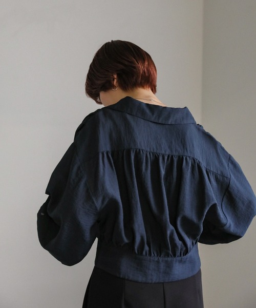 select MOCA(セレクトモカ)の「【ZOZO限定】リネンライクシアーフロントジップショートシャツ(シャツ/ブラウス・レディース・ネイビー/ベージュ/オフホワイト・FREE)」の21枚目の写真