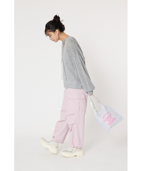 RODEO CROWNS WIDE BOWL（ロデオクラウンズワイドボウル）の「ドロストカーゴパンツ（カーゴパンツ・レディース・カーキ/ライトピンク/オフホワイト/ライトグレー・FREE）」の8枚目の写真