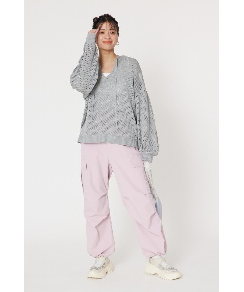 RODEO CROWNS WIDE BOWL（ロデオクラウンズワイドボウル）の「ドロストカーゴパンツ（カーゴパンツ・レディース・カーキ/ライトピンク/オフホワイト/ライトグレー・FREE）」の9枚目の写真