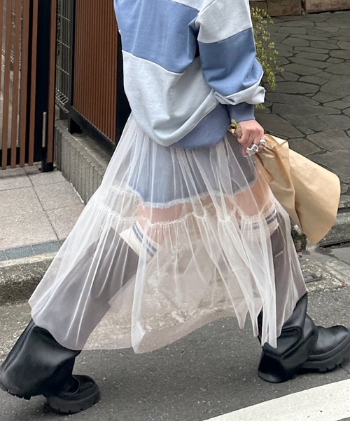 フォクシーニューヨークデニムスカートチュールインナー付き 42134 Skirt 