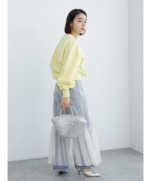 Te chichi（テチチ）の「マルチWAYチュールギャザー切替スカート（スカート・レディース・オフホワイト/グレー/ブラック・F）」の6枚目の写真