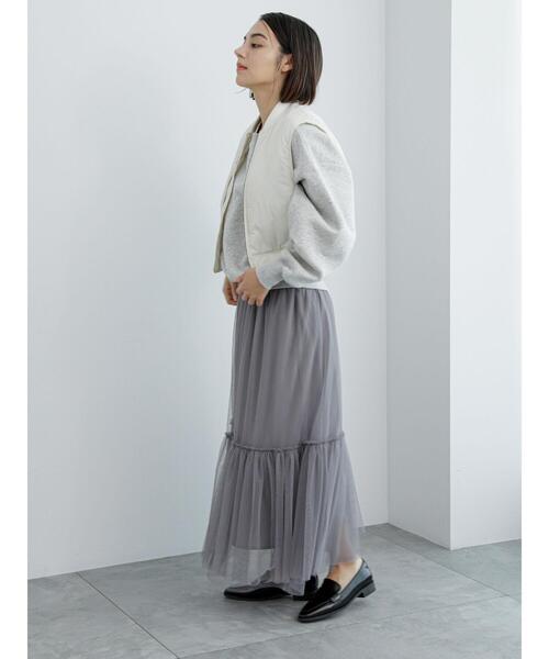 Te chichi（テチチ）の「マルチWAYチュールギャザー切替スカート（スカート・レディース・オフホワイト/グレー/ブラック・F）」の21枚目の写真